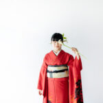 富山のキモノコアラのスタジオで振袖をレンタルして前撮りの撮影を行なった20歳の女の子