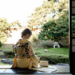 成人式の振袖の前撮りの様子 富山市の浮田家にて撮影