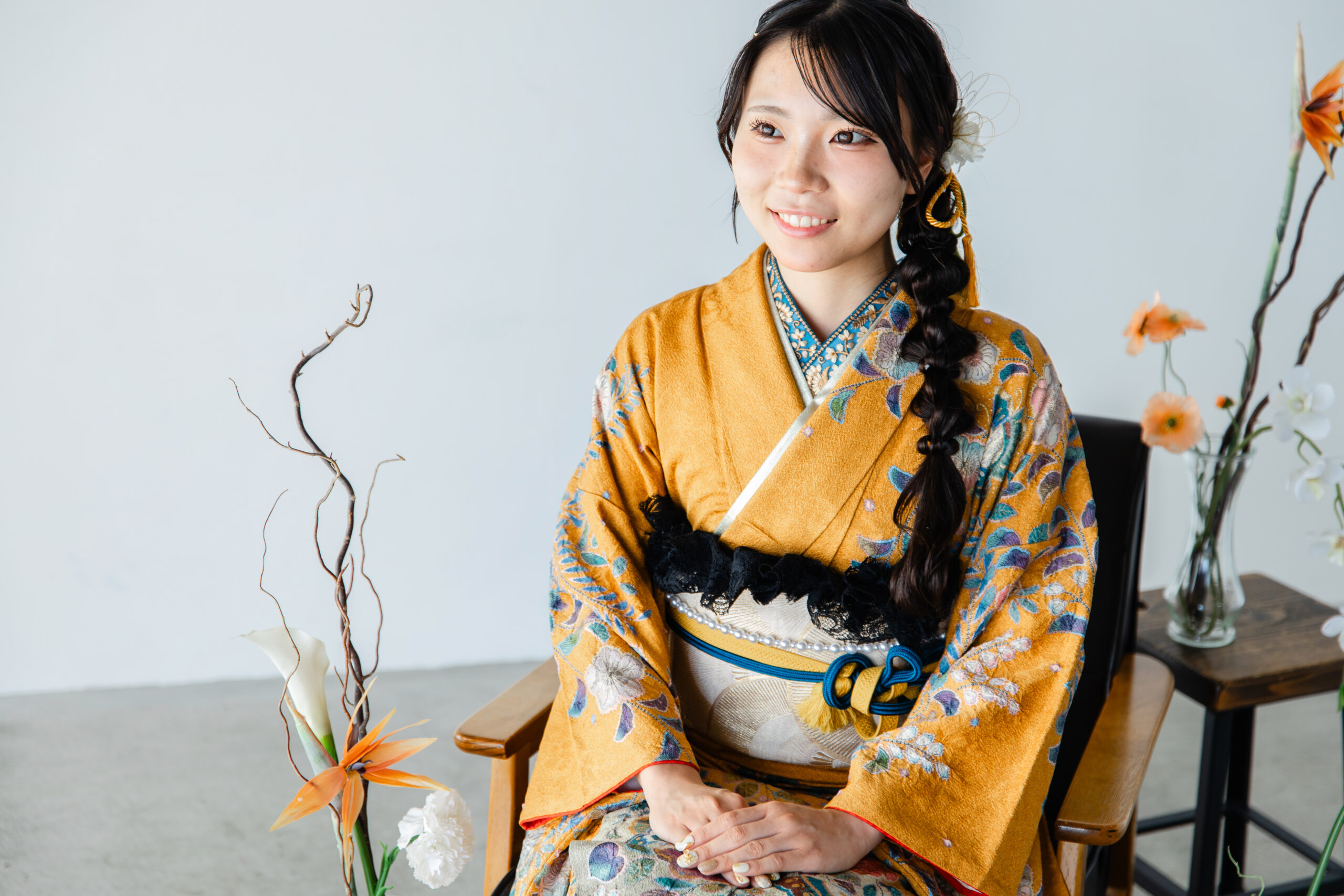 富山成人式振袖レンタル店キモノコアラで成人式の前撮りをママ振りでした写真