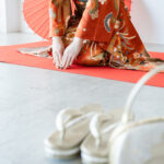 富山成人式振袖レンタル店キモノコアラの前撮りで草履バッグを映した写真