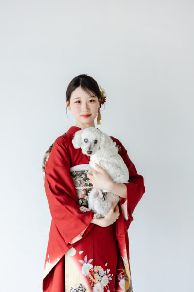 富山で犬と一緒に成人式の撮影ができる！大切な家族との思い出をキモノコアラで