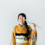 富山成人式振袖レンタルママ振り前撮りの様子、小物レンタル